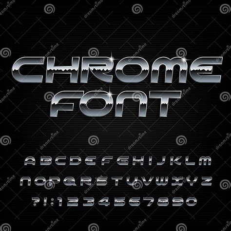 Chrome Alphabet Font Beveled Metal Effect Shiny Letters And Numbers