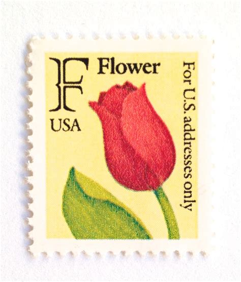 10 Vintage Tulip Postage Stamps Unused 29 Cent Red And Yellow Etsy