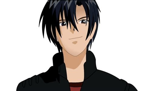 While there are many anime characters with black hair, however anime became popular for its use of orange and pink hair color. Black haired anime character boy - Vector download