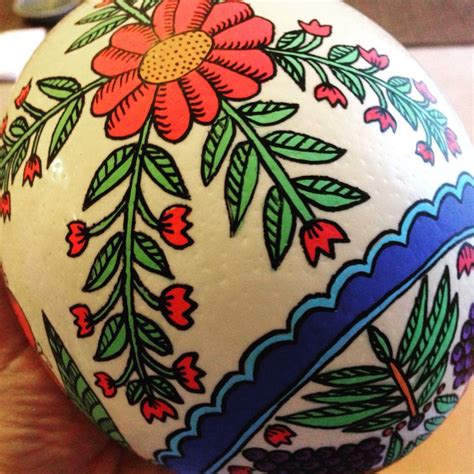 Hand Painted Ostrich Egg By Kasia Jacquot Jacquot Hand Painted
