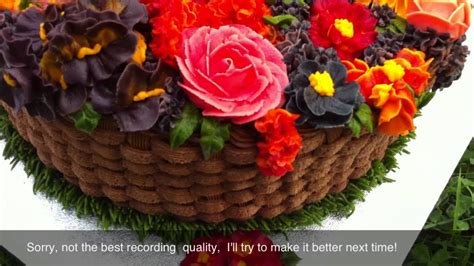 Same day birthday flowers arrangements online Buttercream Flowers Basket Cake - YouTube