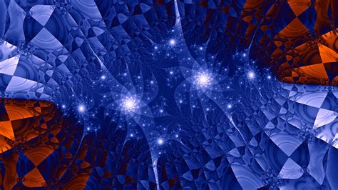 Download Wallpaper 1920x1080 Fractal Pattern Glow Abstraction Blue