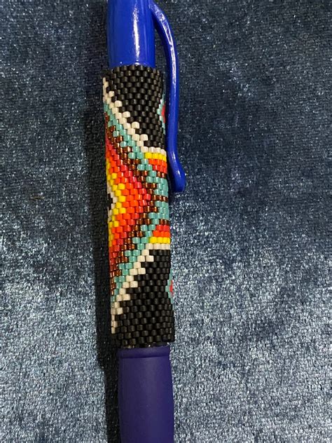 Hand Beaded Peyote Pilot G2 Pen Cover In Native American Etsy