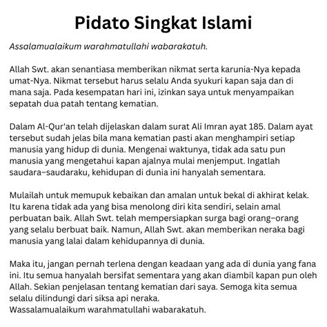 8 Contoh Pidato Islami Singkat Tentang Agama Berbagai Tema