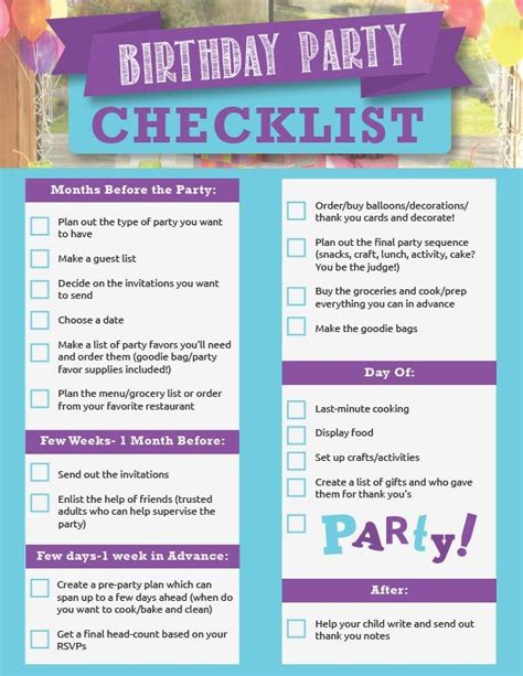 Planning A 50th Birthday Party Checklist Birthday Party Planner