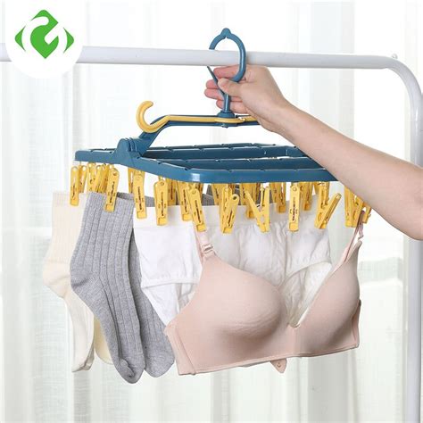 32 Clip Folding Drying Rack Underwear Socks Clip Multi Functional