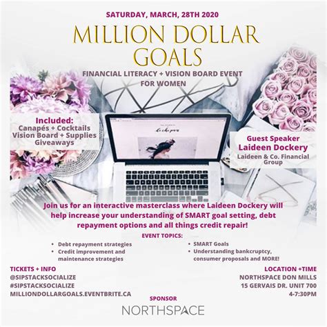 Million Dollar Goals Financial Literacy And Vision Board Event For Women