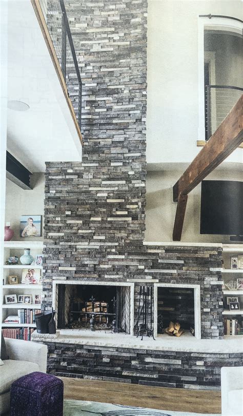 Dry Stacked Stone Fireplace Stacked Stone Fireplaces Fireplace