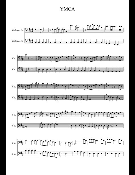 Ymca Cello Duet Sheet Music Download Free In Pdf Or Midi