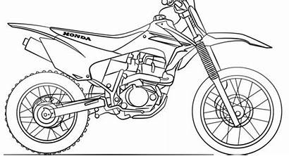 Dirt Bike Drawing Honda Coloring Cool Sketch