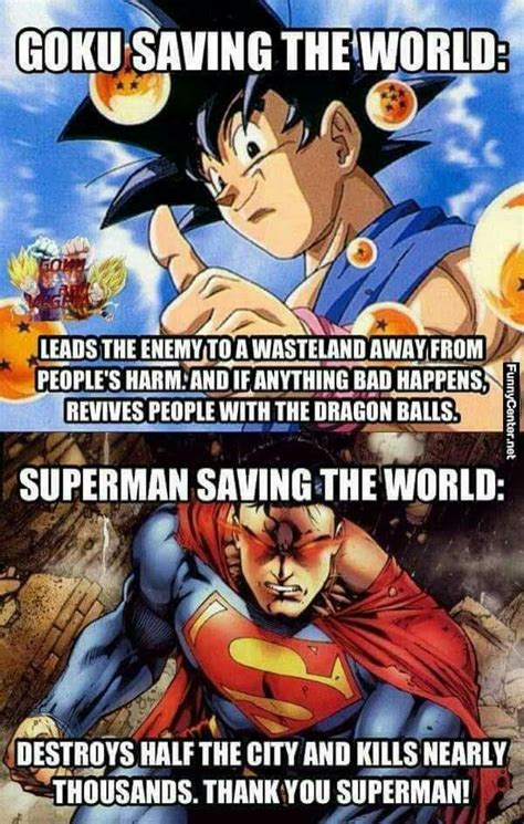 Memes must be dragon ball related. Pin by The Red Hood on Dragon Ball z | Dragon ball super funny, Goku vs superman, Goku vs