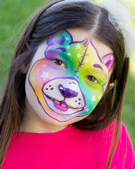 Teddy Bear Face Paint Rainbow Face Paint Bear Face Paint Rainbow