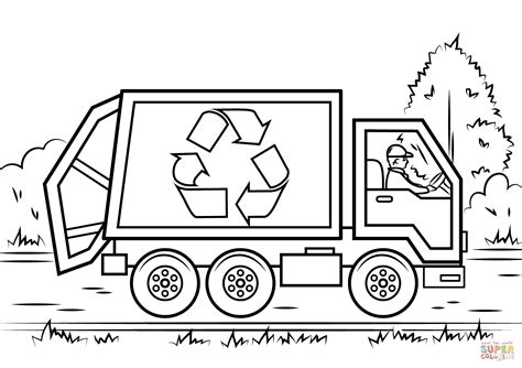 Color in this picture of a garbage truck and others with our library of online coloring pages. Recycling Truck coloring page | Free Printable Coloring Pages
