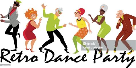 Retro Dance Party For Seniors Stock Illustration Download Image Now