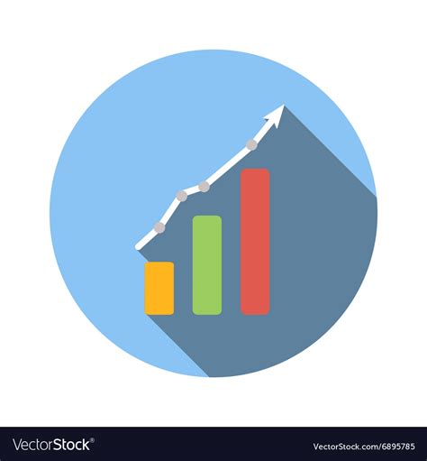 Graph Chart Flat Icon Royalty Free Vector Image