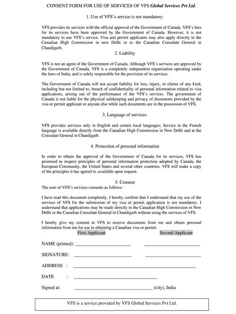 Vfs Consent Form Fill Out And Sign Printable Pdf Template Signnow