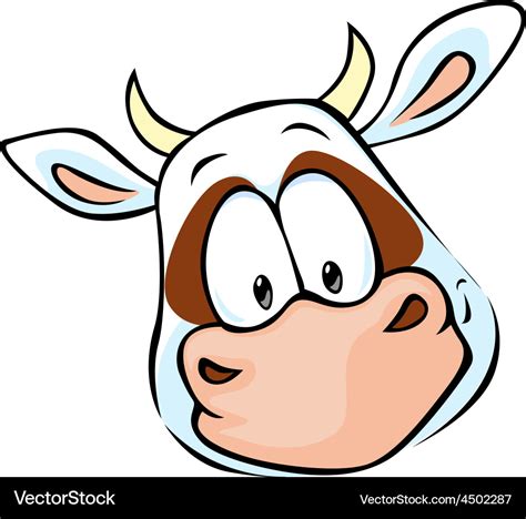 Cow Head Cartoon Royalty Free Vector Image Vectorstock