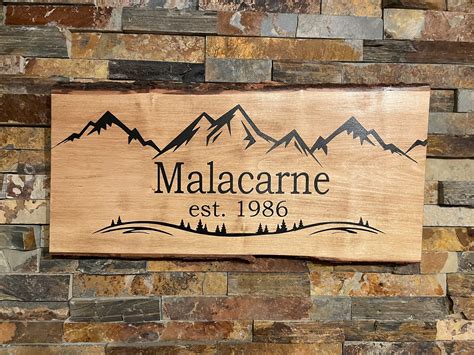 Custom Mountain Address Sign Personalized Sign For Skiing Etsy