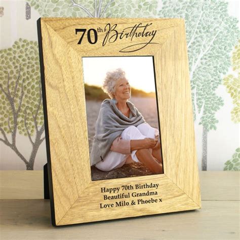 70th Birthday Wooden Personalised Photo Frame The T Experience