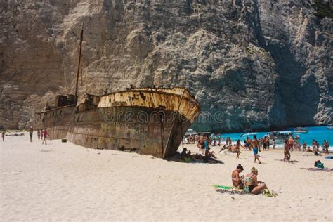 Ship Wreck Beach Zakynthos 2014 Editorial Photo Image Of Island
