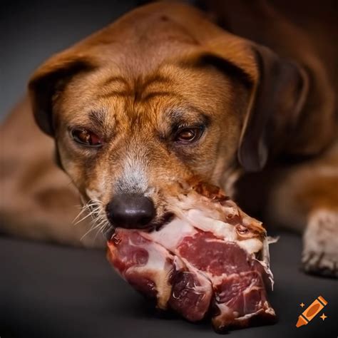 Dog Eating Meat On Craiyon