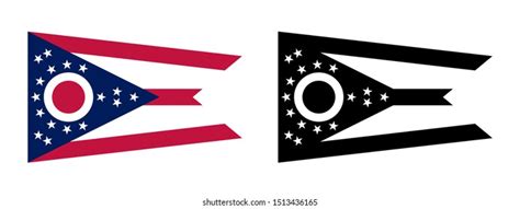 Ohio State Flag Vector Original Color Stock Vector Royalty Free