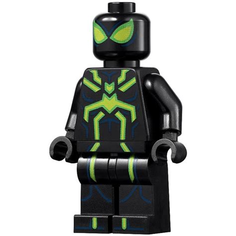 Lego Black Ultimate Spider Man Plain Head Recessed Solid Stud 74431