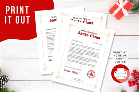 Editable Letter From Santa Claus Canva Template Custom Etsy