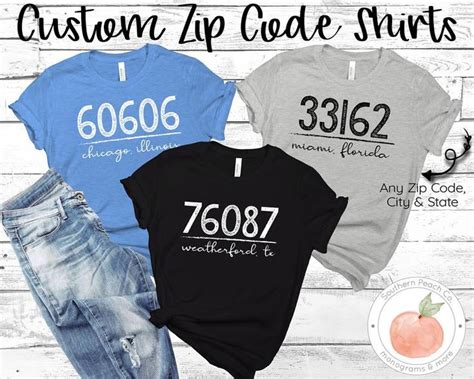 Zip Code T Shirt Hometown Shirt City Shirt Custom Tee Etsy In 2020