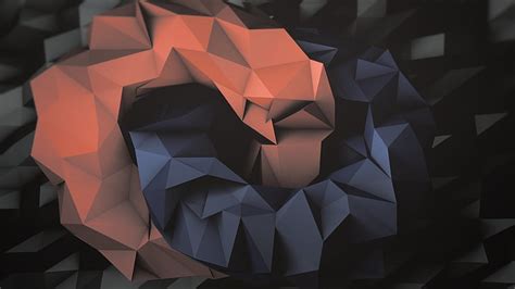 Hd Wallpaper Black Wallpaper Digital Art Low Poly Monochrome