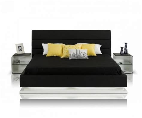 Vig Modrest Infinity Black Faux Leather Queen Bed Wlight Contemporary