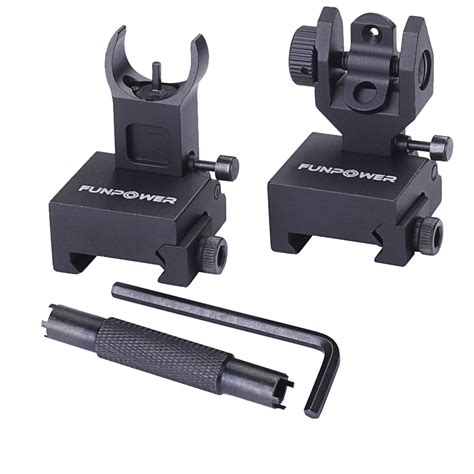 Funpower Tactical Mil Spec Front And Rear Flip Up Backup Iron Sight