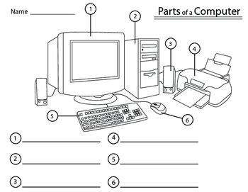 Computer coloring pages for preschool. Parts of a Computer by Twisted Palette Illustrations | TpT