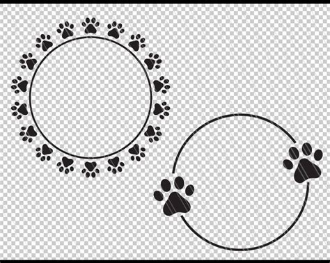 Dog Paw Circle Monogram Frame Svg Paw Print Svg Paw Etsy