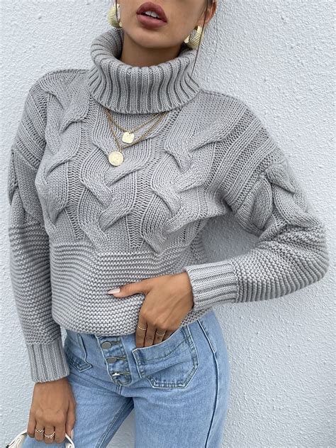 Cable Knit Drop Shoulder Sweater Artofit