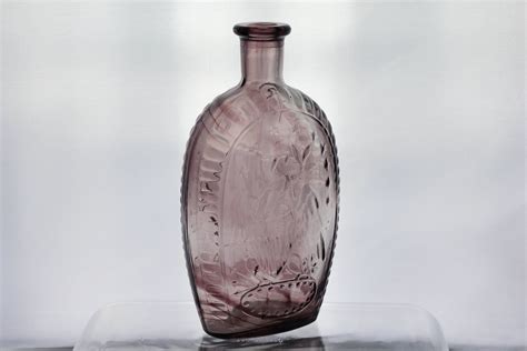 Vintage General George Washington Amethyst Purple Glass Flask Etsy