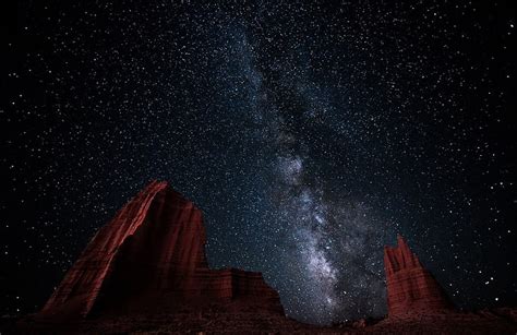 Hd Wallpaper Milky Way Galaxy Landscape Nature Starry Night Desert