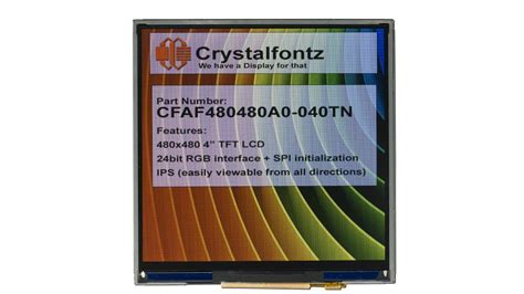 480x480 4 Ips Tft Display From Crystalfontz