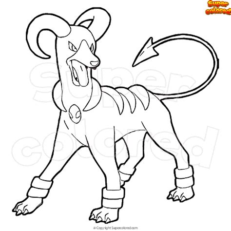 Pokemon Mega Houndoom Coloring Pages