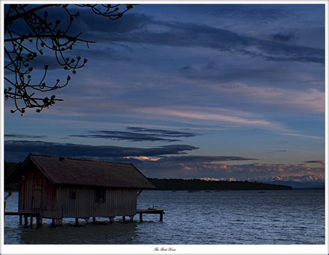 The Boathouse A Boathouse At Sunset Over Ammersee Taken Flickr