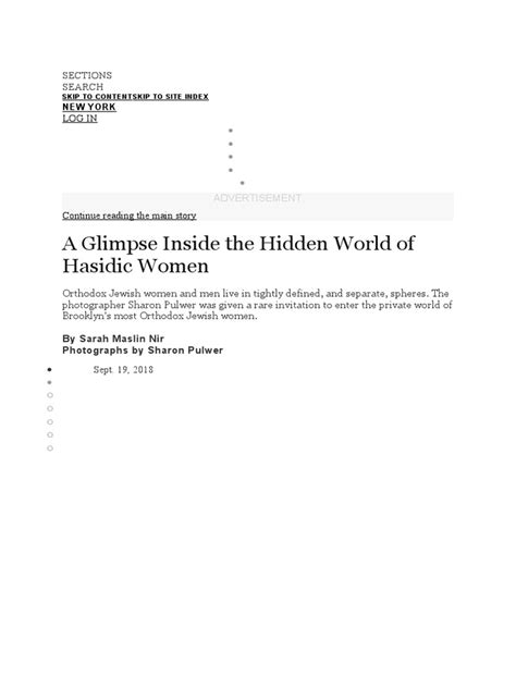 A Glimpse Inside The Hidden World Of Hasidic Women Log In Pdf