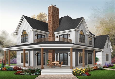 Find small, open, farmhouse, florida, 1 story warm and welcoming, wrap around porch house plans deliver major curb appeal, outdoor living house plans with wrap around porch usually have many access points from various rooms in the. Laurel Hill Country Farmhouse Plan 032D-0702 | House Plans ...