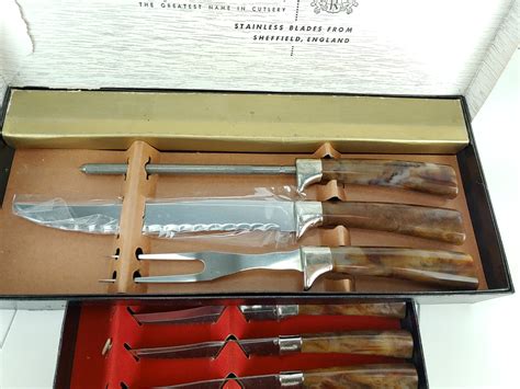 Vintage Regent Sheffield Wavecrest Knife 9 Piece Set Carving Etsy