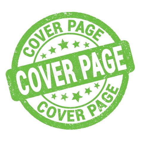 Cover Page Text Written On Green Round Stamp Sign Stock Illustration