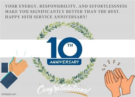 Congratulations Messages For 10 Year Work Service Anniversary