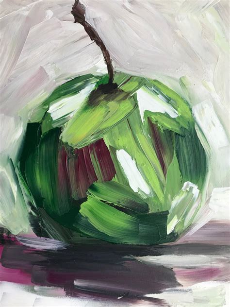 Contemporary Apple Art Modern Painting Abstract Painting Apple Wall