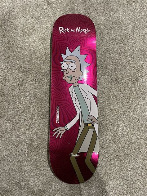 Rare Primitive Rick And Morty Skateboard Deck Paul Rodriguez Pink Foil