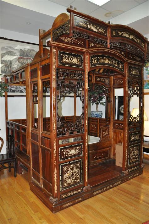 Antique meiji japanese mizuya sendai tansu choba dansu zelkova wood chest box. Fine Antique Chinese Wooden Wedding Puzzle Bed. 19c ...