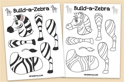 Build A Zebra A Free Kids Printable Mrs Merry