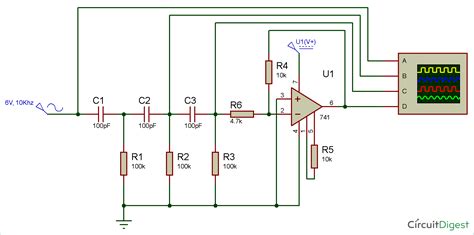 Rc Phase Shift Oscillator Circuit Using Op Amp